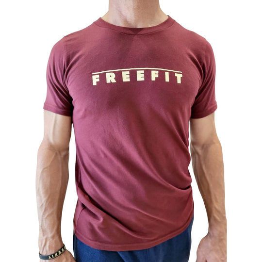 freefit mens versus t-shirt - burgundy